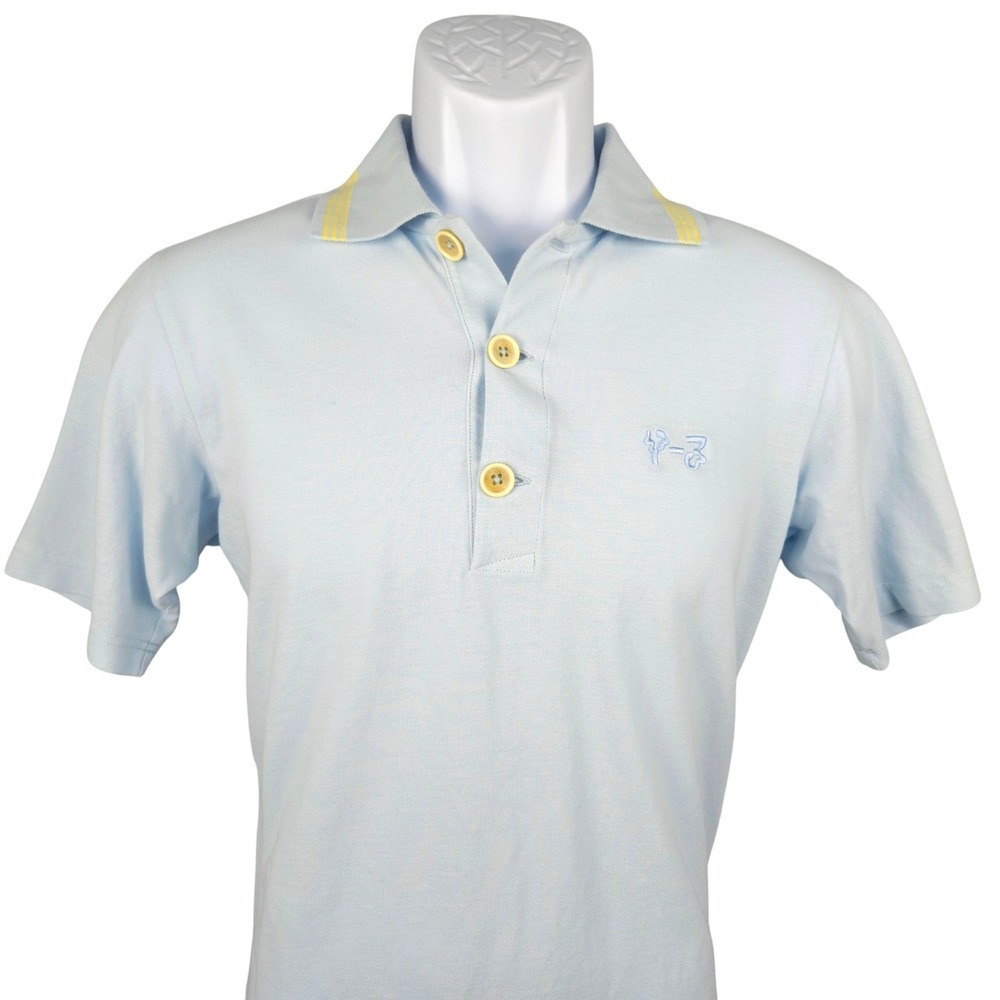 Y-3 Yohji Yamamoto Adidas Polo‎ Shirt Mens Small S Designer Light Blue